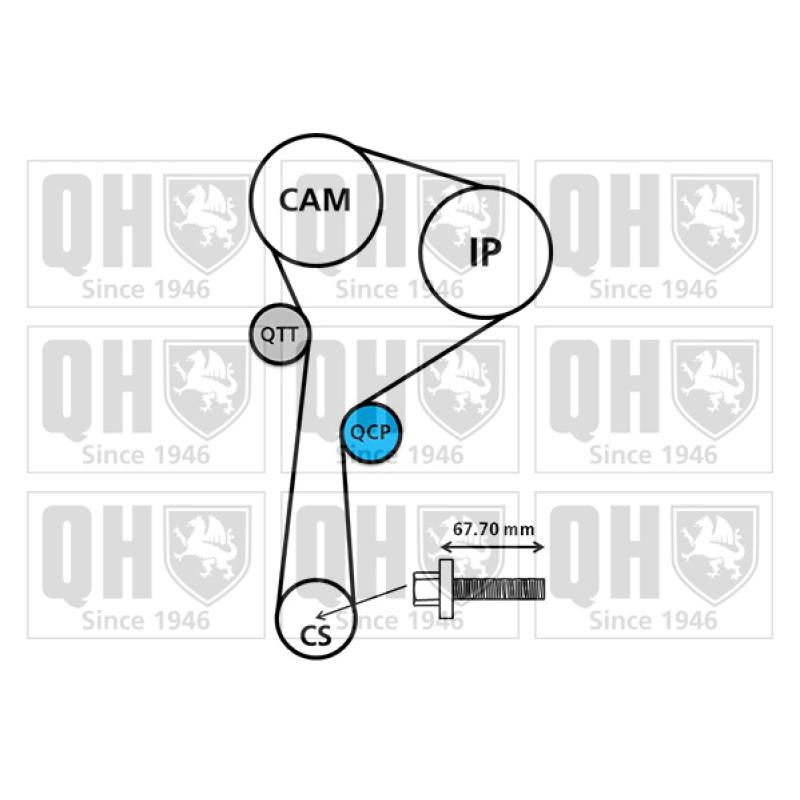 Pompe à eau + kit de courroie de distribution QUINTON HAZELL QBPK8910 - Visuel 1