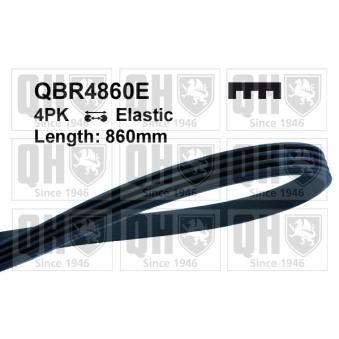 Courroie trapézoïdale à nervures QUINTON HAZELL QBR4860E pour BMW Série 3 330 Cd - 204cv