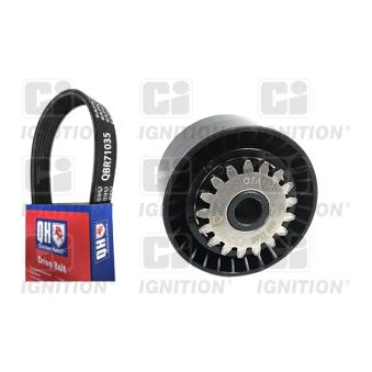 Jeu de courroies trapézoïdales à nervures QUINTON HAZELL QDK163 pour RENAULT TWINGO 1.2 16V - 75ch