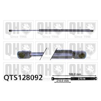 Vérin de hayon, de coffre QUINTON HAZELL QTS128092 pour CITROEN C5 1.8 - 84cv