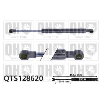 Vérin, capot-moteur QUINTON HAZELL QTS128620 pour RENAULT R12 1.9 TDI - 110cv Vérin, capot-moteur QUINTON HAZELL QTS128620 pour RENAULT R12 1.9 TDI - 110cv