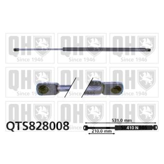 Vérin de hayon, de coffre QUINTON HAZELL QTS828008 pour BMW Série 7 750 i xDrive - 408cv
