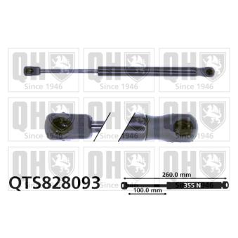 Vérin, capot-moteur QUINTON HAZELL QTS828093 pour VOLKSWAGEN SCIROCCO 1.6 E85 - 110cv