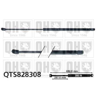 Vérin, capot-moteur QUINTON HAZELL QTS828308 pour VOLKSWAGEN PASSAT 2.0 TDI - 170cv