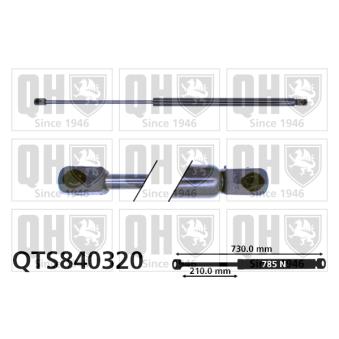 Vérin de hayon, de coffre QUINTON HAZELL QTS840320 pour RENAULT ESPACE 2.0 DCI - 131cv