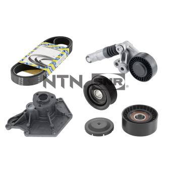 Pompe à eau+Jeu de courroie trapézoïdale à nervures SNR KAP857.510 pour AUDI A6 2.7 TDI quattro - 190cv
