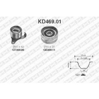 Kit de distribution SNR KD469.01 pour NISSAN SUNNY 1.3 - 75cv