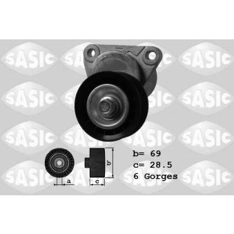 Tendeur de courroie, courroie trapézoïdale à nervures SASIC OEM 30731938