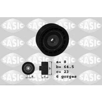 Poulie renvoi/transmission, courroie trapézoïdale à nervures SASIC [1626155]