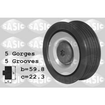 Poulie renvoi/transmission, courroie trapézoïdale à nervures SASIC OEM 252872A000
