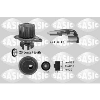 Pompe à eau + kit de courroie de distribution SASIC 3900020 pour CITROEN XM 1.1 - 60cv