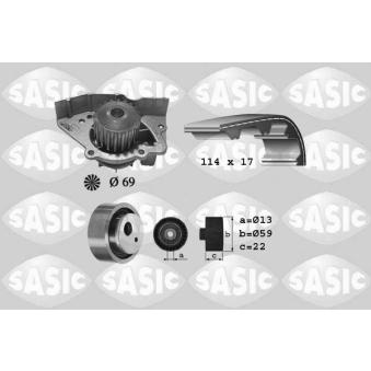 Pompe à eau + kit de courroie de distribution SASIC 3900024 pour AUDI A4 2.0 - 121cv