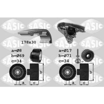 Pompe à eau + kit de courroie de distribution SASIC [3906030]