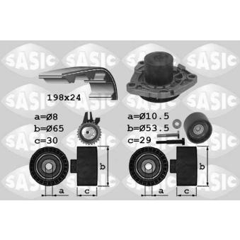 Pompe à eau + kit de courroie de distribution SASIC OEM 71771582