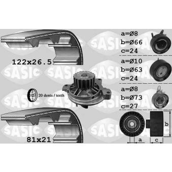 Pompe à eau + kit de courroie de distribution SASIC OEM 9464100