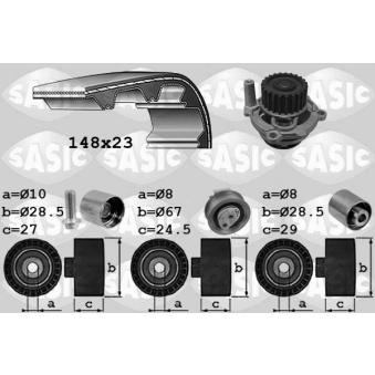 Pompe à eau + kit de courroie de distribution SASIC OEM 06B121011MX
