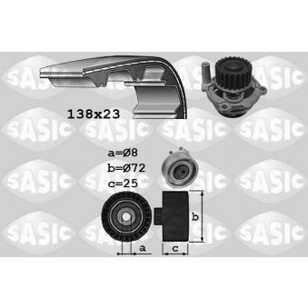 Pompe à eau + kit de courroie de distribution SASIC OEM 06A198119