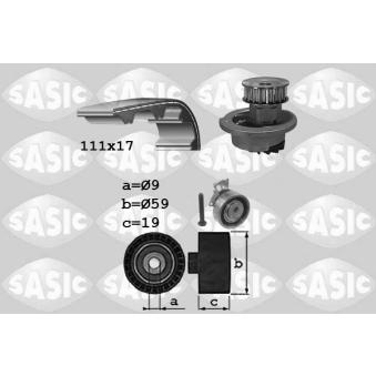 Pompe à eau + kit de courroie de distribution SASIC OEM 1606369