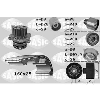 Pompe à eau + kit de courroie de distribution SASIC OEM 03L121011HX