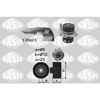 Pompe à eau + kit de courroie de distribution SASIC OEM 06A198119