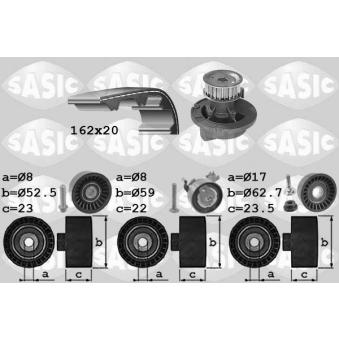 Pompe à eau + kit de courroie de distribution SASIC OEM 1606306 Pompe à eau + kit de courroie de distribution SASIC OEM 1606306
