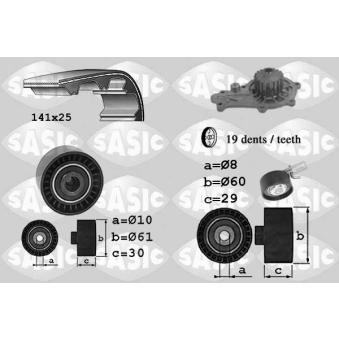 Pompe à eau + kit de courroie de distribution SASIC OEM 1364681