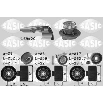 Pompe à eau + kit de courroie de distribution SASIC OEM 1606274