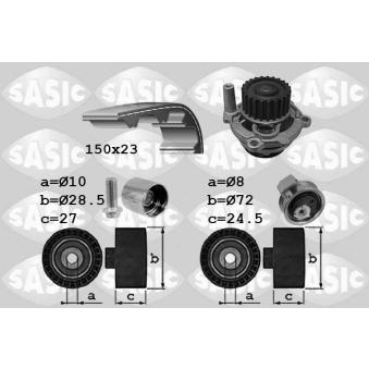 Pompe à eau + kit de courroie de distribution SASIC OEM 06B109119A