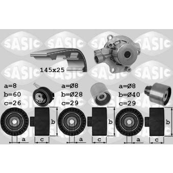 Pompe à eau + kit de courroie crantée SASIC 3906111