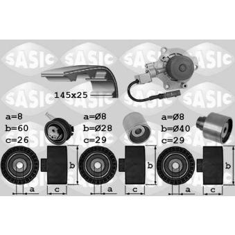Pompe à eau + kit de courroie crantée SASIC 3906114