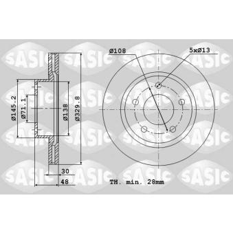 Jeu de 2 disques de frein avant SASIC OEM 4249A9