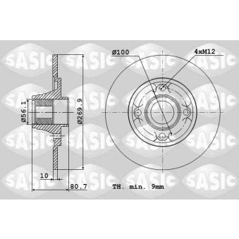 Jeu de 2 disques de frein arrière SASIC OEM 7701207898
