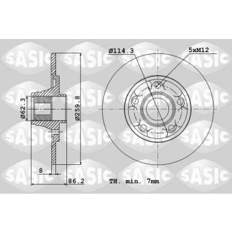 Jeu de 2 disques de frein arrière SASIC OEM 432006506R