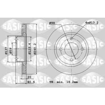 Jeu de 2 disques de frein avant SASIC OEM 46788929