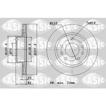 Jeu de 2 disques de frein avant SASIC OEM 569061