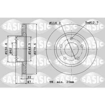 Jeu de 2 disques de frein avant SASIC OEM 71768306