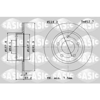Jeu de 2 disques de frein arrière SASIC OEM 42510SZ3J00