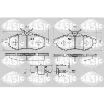 Jeu de 4 plaquettes de frein avant SASIC OEM 425369