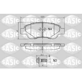 Jeu de 4 plaquettes de frein avant SASIC OEM 1613819980