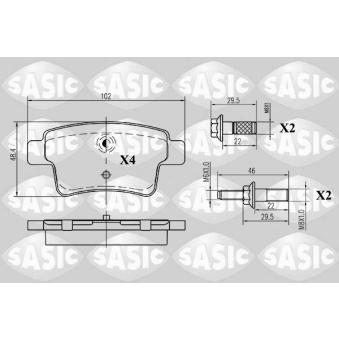 Jeu de 4 plaquettes de frein arrière SASIC OEM 1611141080 Jeu de 4 plaquettes de frein arrière SASIC OEM 1611141080