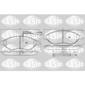 Jeu de 4 plaquettes de frein avant SASIC [6210021]