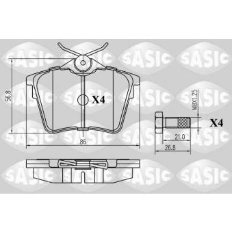 Jeu de 4 plaquettes de frein arrière SASIC OEM 425279