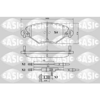 Jeu de 4 plaquettes de frein avant SASIC OEM 425288