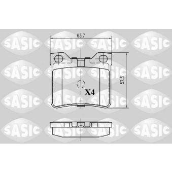 Jeu de 4 plaquettes de frein arrière SASIC OEM 425130 Jeu de 4 plaquettes de frein arrière SASIC OEM 425130
