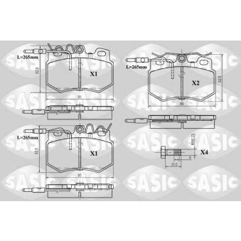 Jeu de 4 plaquettes de frein avant SASIC OEM 425282 Jeu de 4 plaquettes de frein avant SASIC OEM 425282