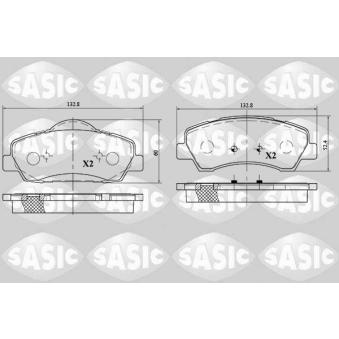 Jeu de 4 plaquettes de frein avant SASIC [6210049]