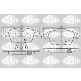 Jeu de 4 plaquettes de frein avant SASIC OEM 425477