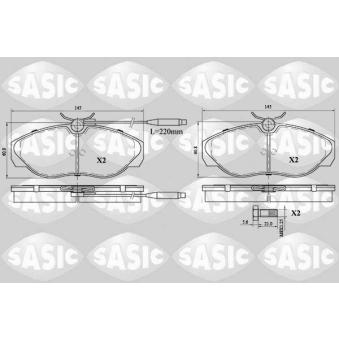 Jeu de 4 plaquettes de frein avant SASIC OEM 9945788