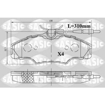 Jeu de 4 plaquettes de frein avant SASIC OEM 425268