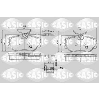 Jeu de 4 plaquettes de frein avant SASIC OEM 425270